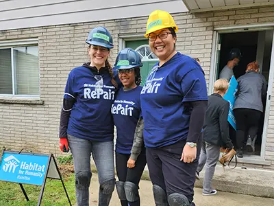 Ward4 members helping out at Habitat for Humanity